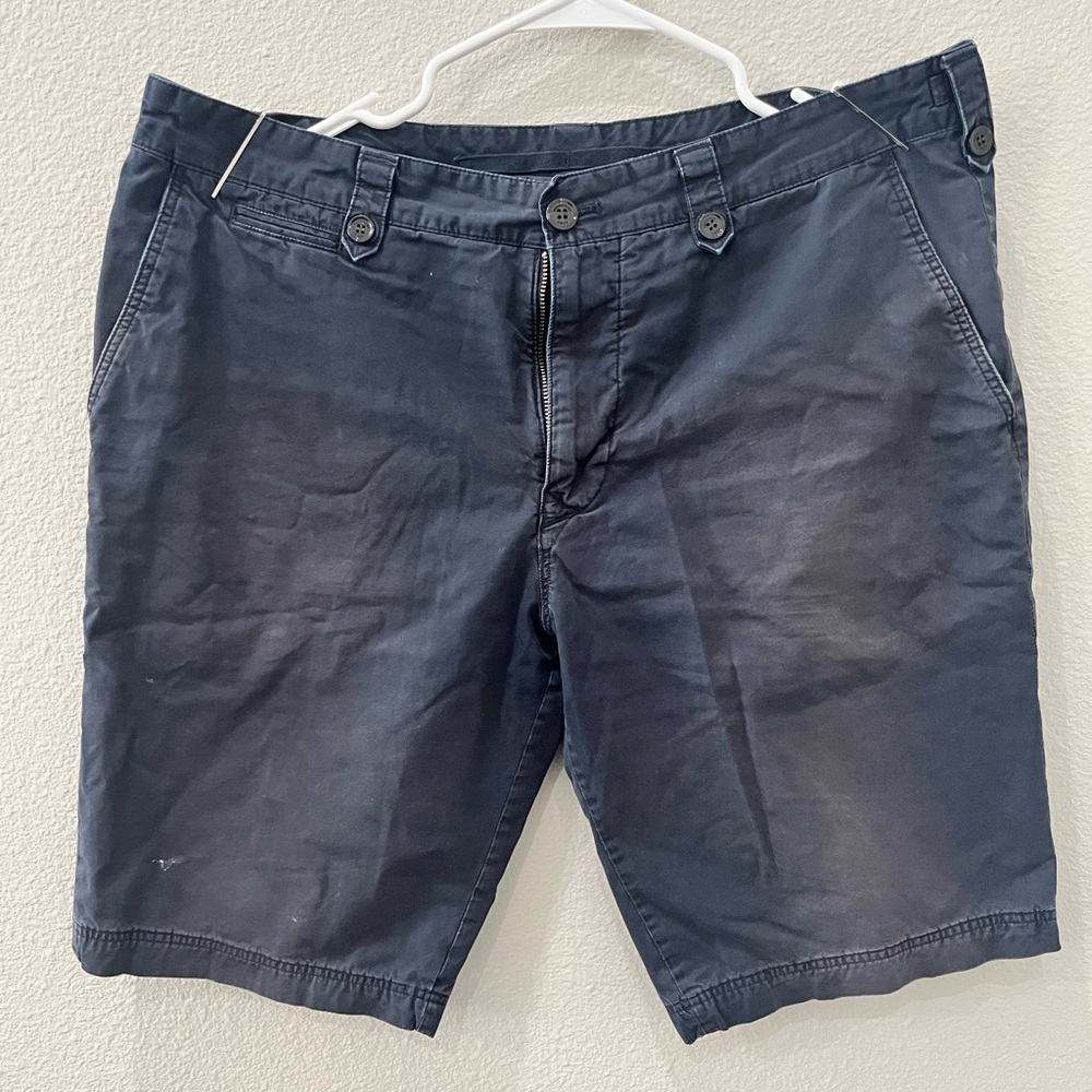 Burberry Dark Blue Flat Front Shorts